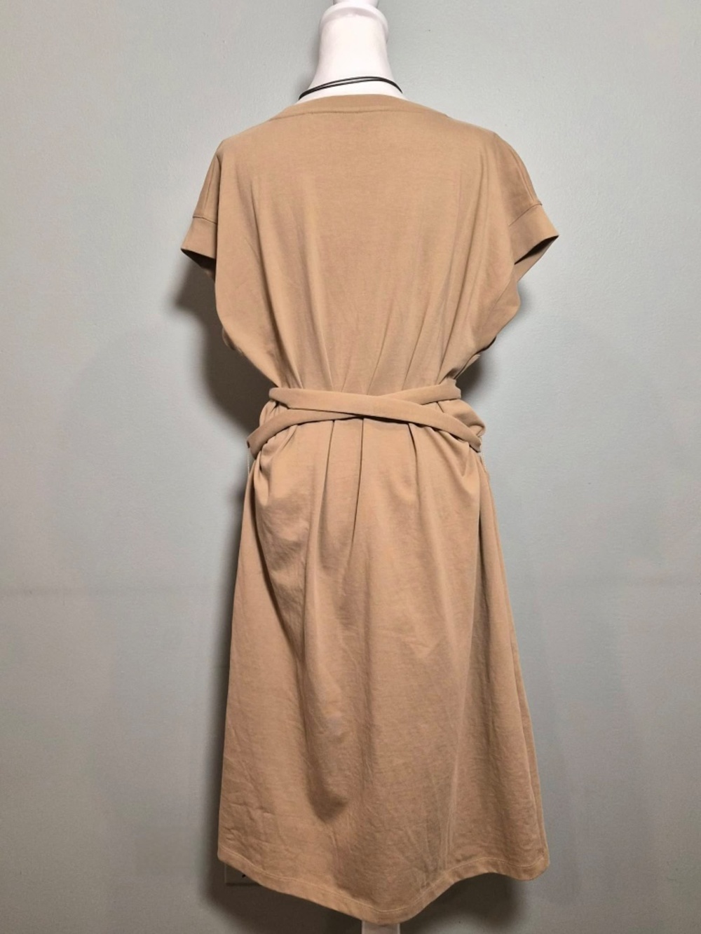Vince 100% Cotton Plus Size Cozy New England Scandi Minimalist Posh Tan Dress 1X - Picture 4 of 8